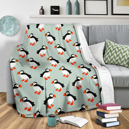 Puffin Pattern Print Design A03 Premium Blanket