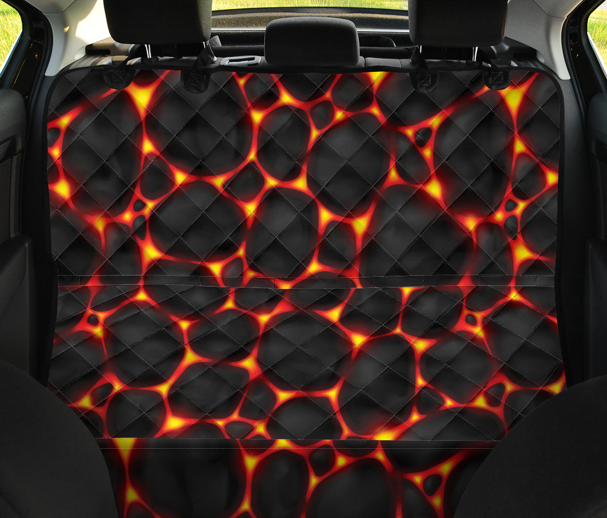 Lava Pattern Print Design 01 Rear Dog Car Seat Cover Hammock