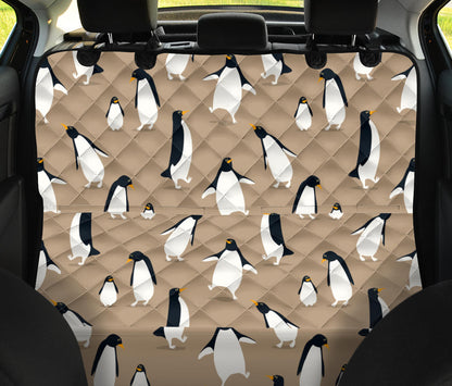 Penguin Pattern Print Design A01 Rear Dog Car Seat Cover Hammock