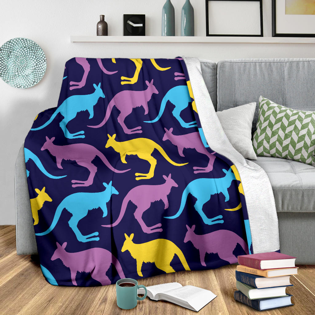 Kangaroos Pattern Print Design 02 Premium Blanket