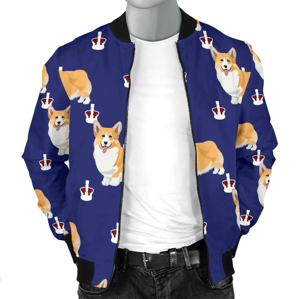 Pembroke Welsh Corgis Pattern Print Design A07 Men Bomber Jacket