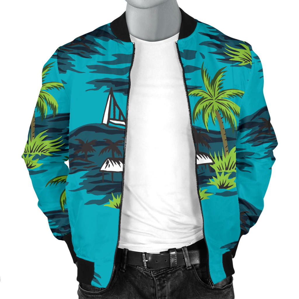 Pacific island Pattern Print Design A01 Men Bomber Jacket
