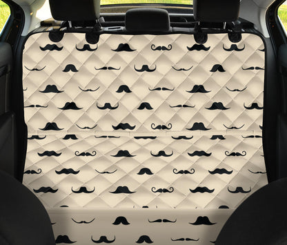 Mustache Pattern Print Design A03 Rear Dog Car Seat Cover Hammock