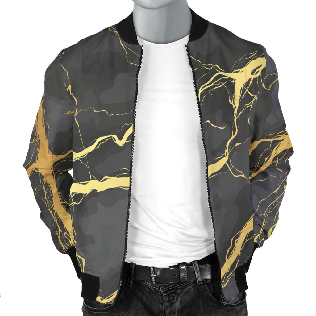 Marble Pattern Print Design 02 Men Bomber Jacket