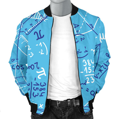 Math Pattern Print Design 02 Men Bomber Jacket