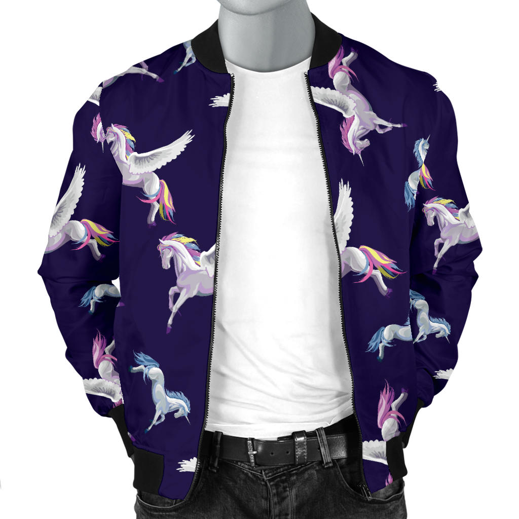 Pegasus Pattern Print Design 02 Men Bomber Jacket