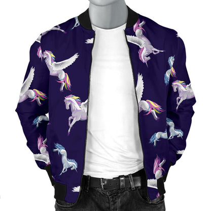 Pegasus Pattern Print Design 02 Men Bomber Jacket