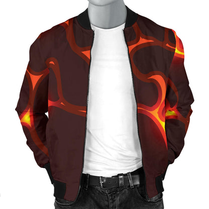 Lava Pattern Print Design 02 Men Bomber Jacket
