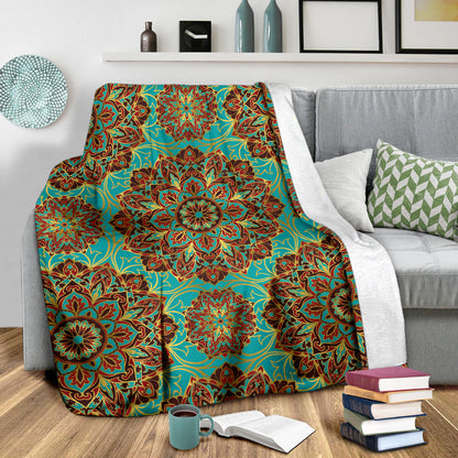 Medallion Pattern Print Design 02 Premium Blanket