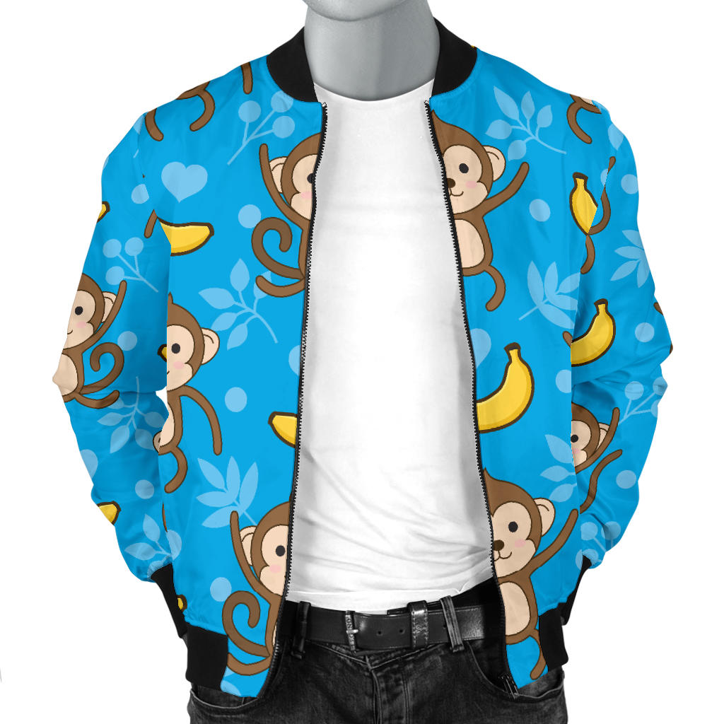 Monkey Pattern Print Design 05 Men Bomber Jacket