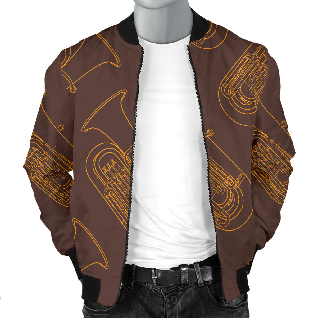 Tuba Pattern Print Design 02 Men Bomber Jacket