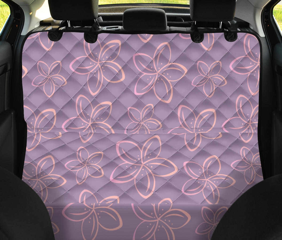 Plumeria Pattern Print Design A01 Rear Dog Car Seat Cover Hammock