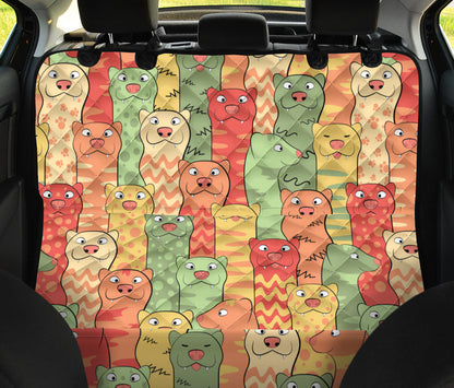 Ferret Pattern Print Design 01 Rear Dog Car Seat Cover Hammock