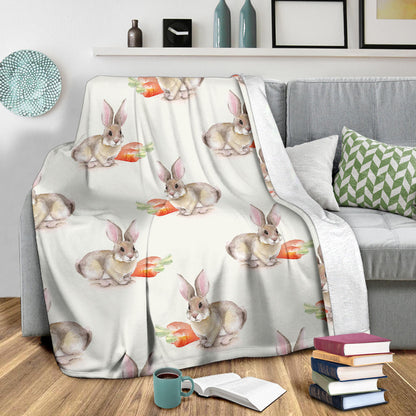 Rabbit Pattern Print Design 01 Premium Blanket