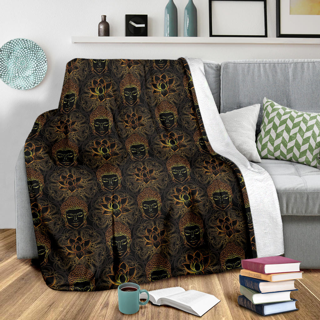 Buddha Pattern Print Design 03 Premium Blanket