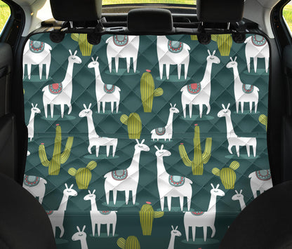 Llama Cactus Pattern Print Design 02 Rear Dog Car Seat Cover Hammock