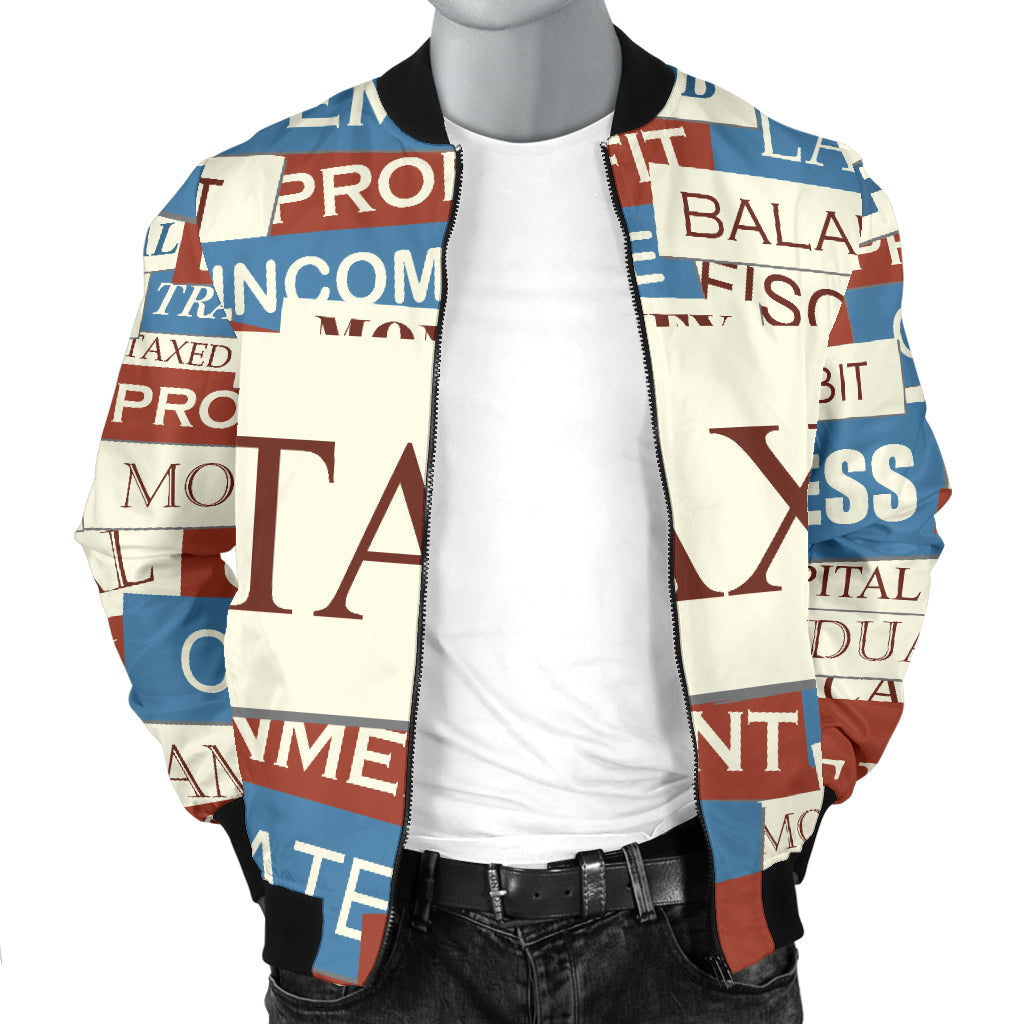 Accounting Financial Pattern Print Design 01 Men Bomber Jacket