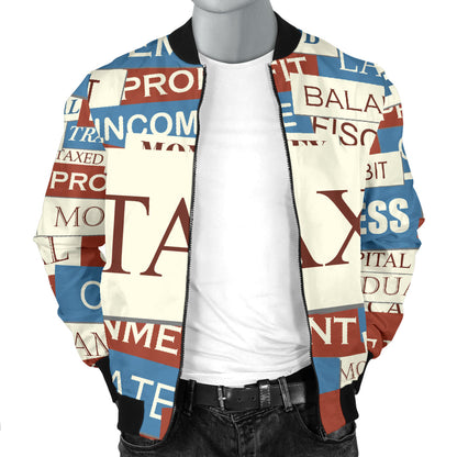 Accounting Financial Pattern Print Design 01 Men Bomber Jacket