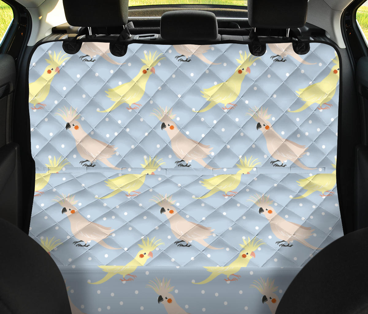 Cockatiel Pattern Print Design 03 Rear Dog Car Seat Cover Hammock