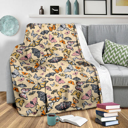 Butterfly Pattern Print Design 04 Premium Blanket