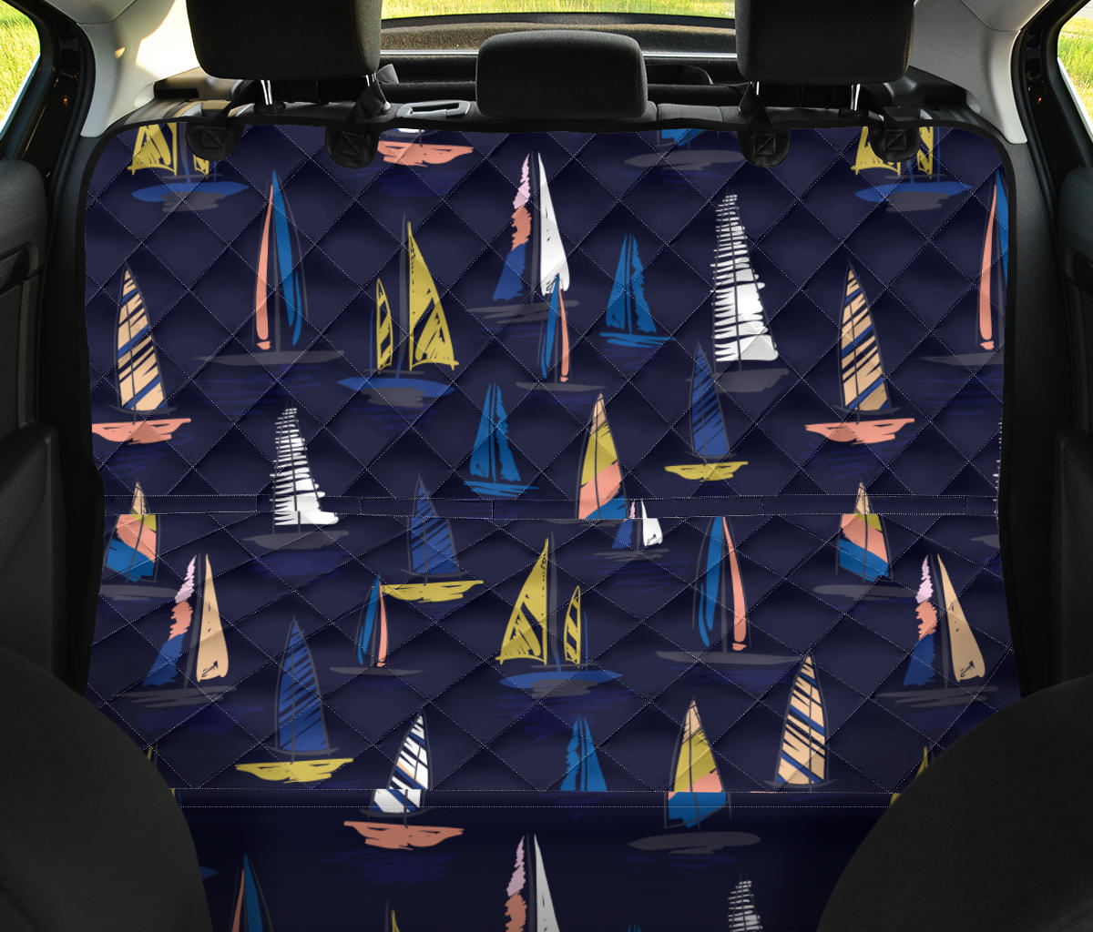 Sailing Ships Pattern Print Design A03 Rear Dog Car Seat Cover Hammock