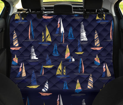 Sailing Ships Pattern Print Design A03 Rear Dog Car Seat Cover Hammock