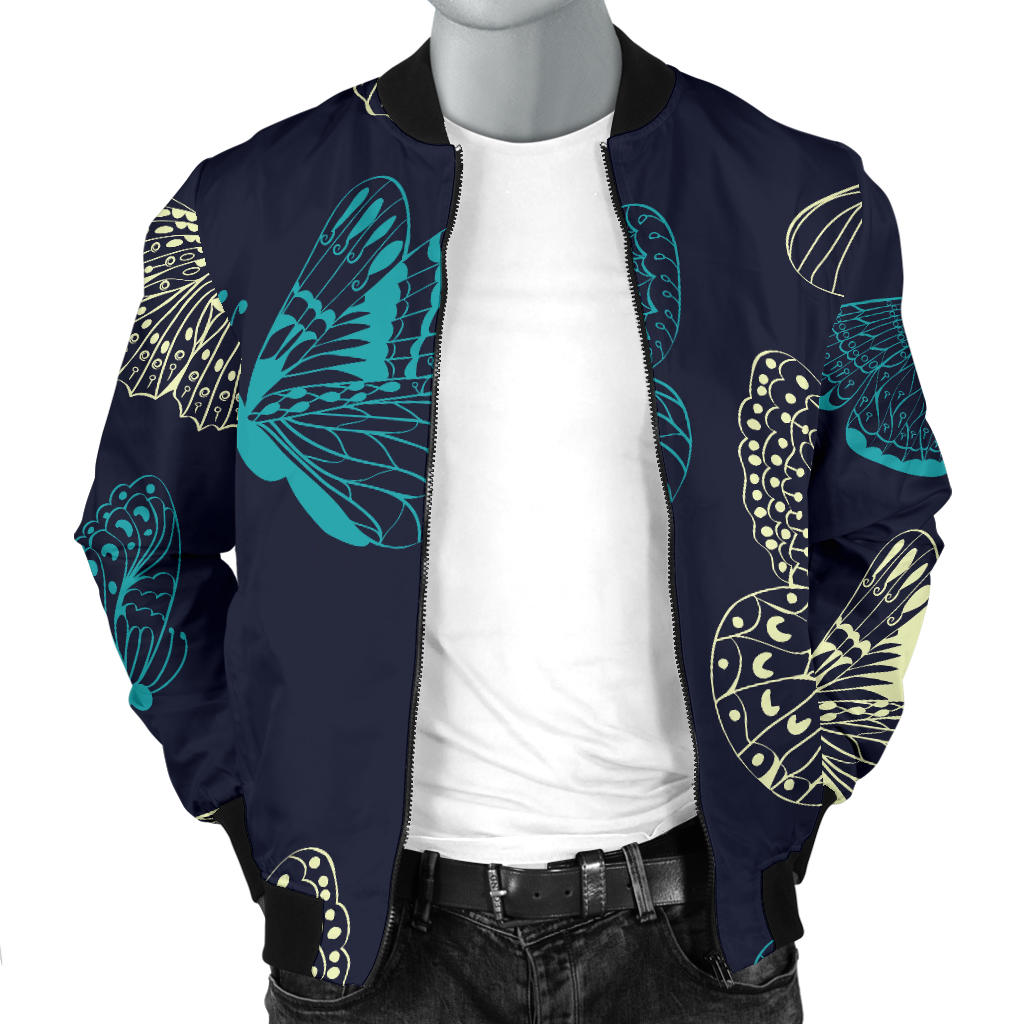 Monarch Butterfly Pattern Print Design 01 Men Bomber Jacket