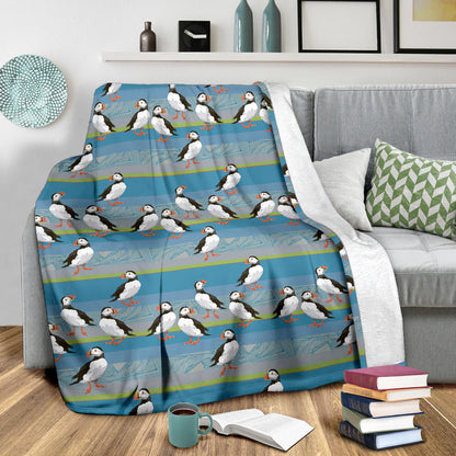 Puffin Pattern Print Design A01 Premium Blanket