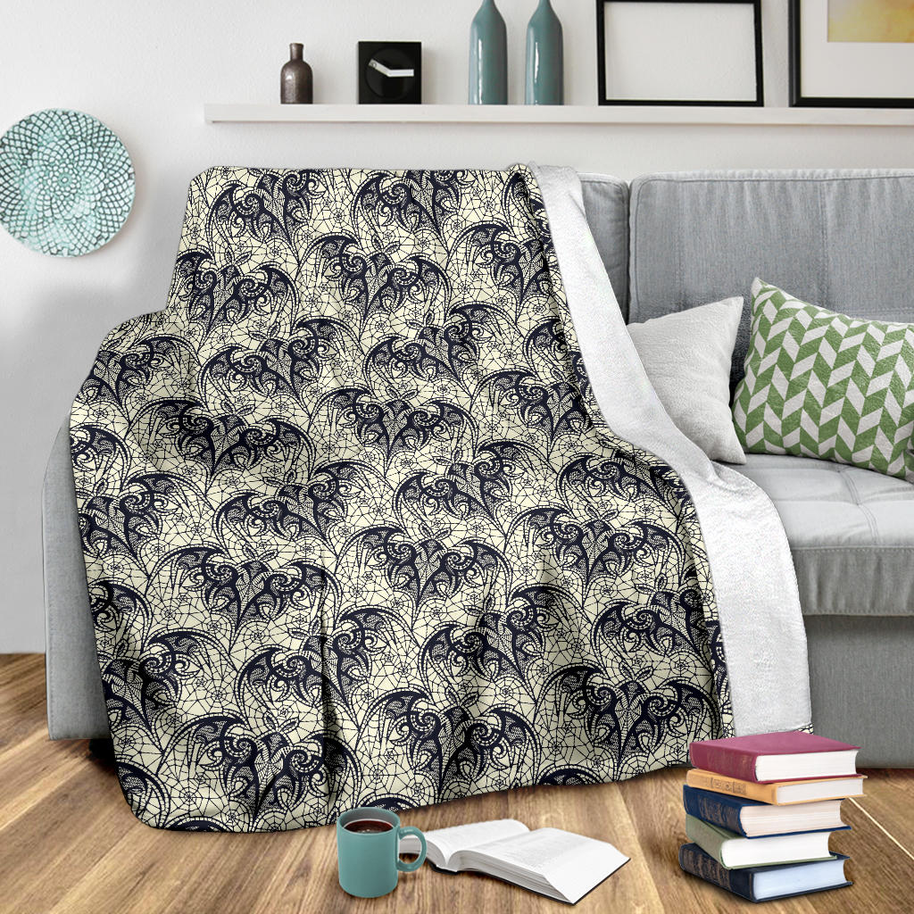 Bat Tribal Pattern Print Design 06 Premium Blanket