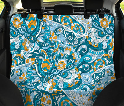 Funky Retro Pattern Print Design A03 Rear Dog Car Seat Cover Hammock