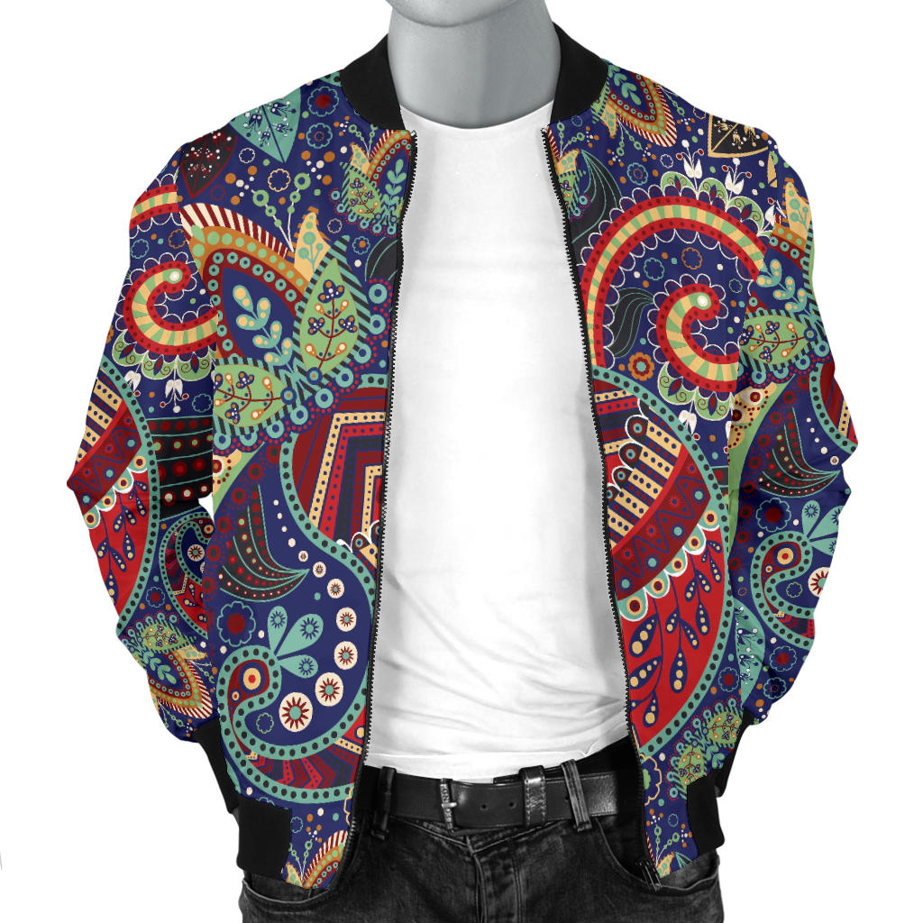 Paisley Boho Pattern Print Design A03 Men Bomber Jacket