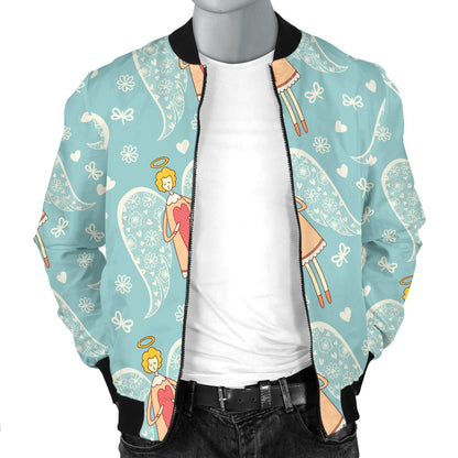 Angel Pattern Print Design 01 Men Bomber Jacket