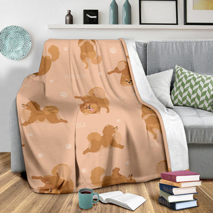 Pomeranians Pattern Print Design A06 Premium Blanket