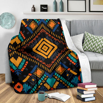 Kente Pattern Print Design 05 Premium Blanket
