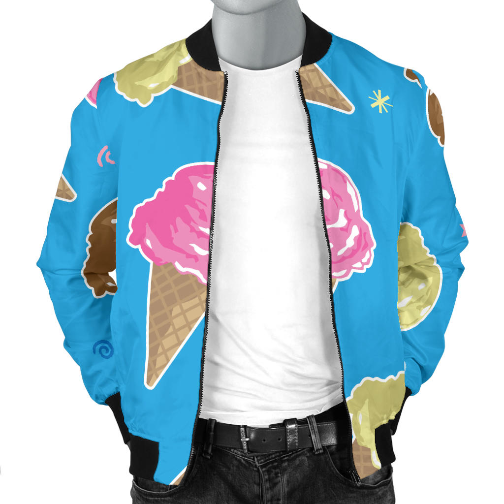 Ice Cream Pattern Print Design 01 Men Bomber Jacket