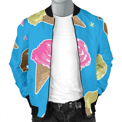 Ice Cream Pattern Print Design 01 Men Bomber Jacket
