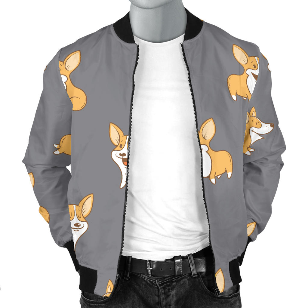 Pembroke Welsh Corgis Pattern Print Design A02 Men Bomber Jacket
