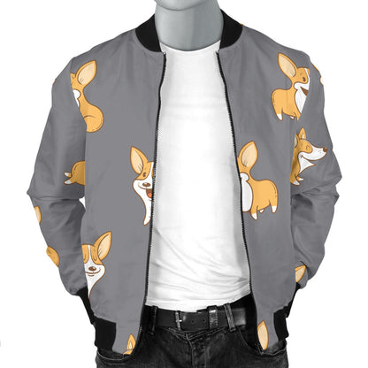 Pembroke Welsh Corgis Pattern Print Design A02 Men Bomber Jacket