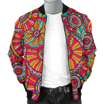 Boho Pattern Print Design 01 Men Bomber Jacket