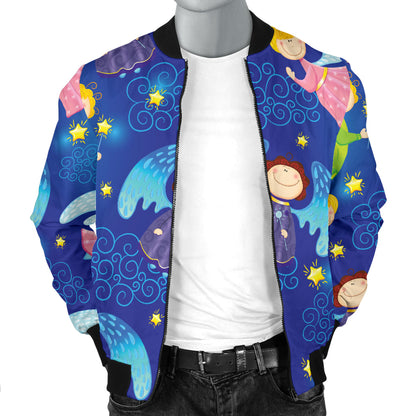 Angel Little Pattern Print Design 02 Men Bomber Jacket