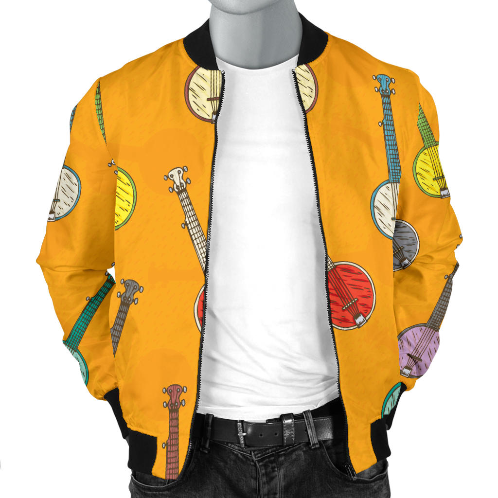 Banjo Pattern Print Design 02 Men Bomber Jacket