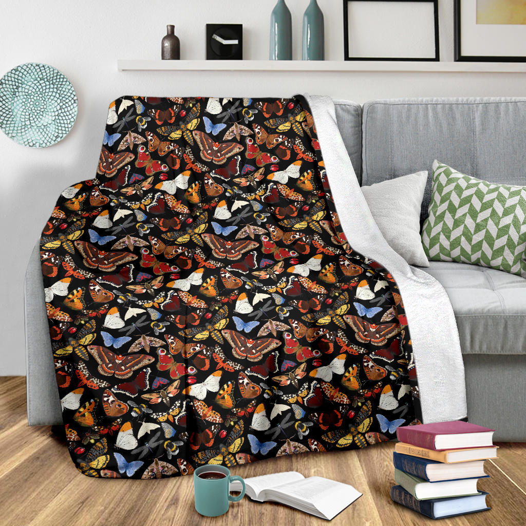 Butterfly Pattern Print Design 08 Premium Blanket