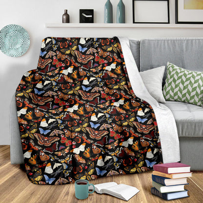 Butterfly Pattern Print Design 08 Premium Blanket