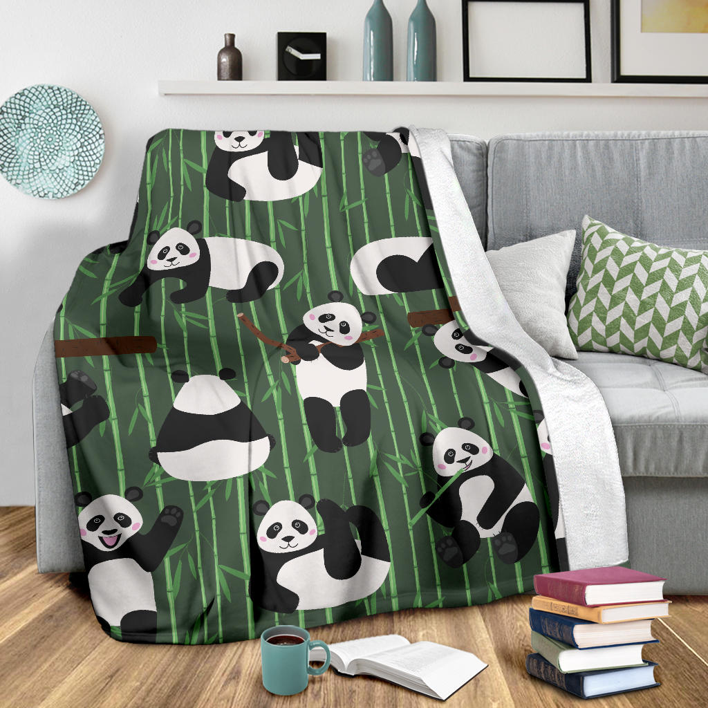 Panda Pattern Print Design A04 Premium Blanket