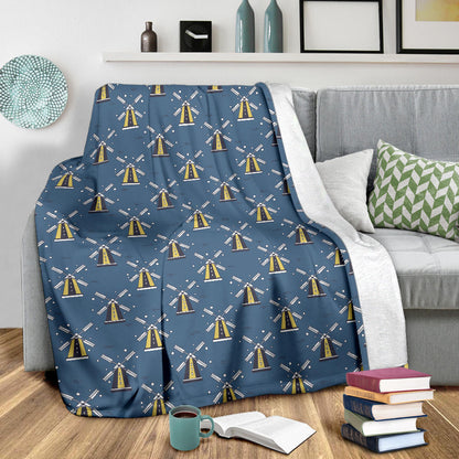 Windmill Pattern Print Design 03 Premium Blanket