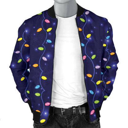 Christmas Light Pattern Print Design 03 Men Bomber Jacket