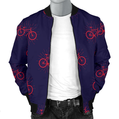 Bicycle Pattern Print Design 01 Men Bomber Jacket