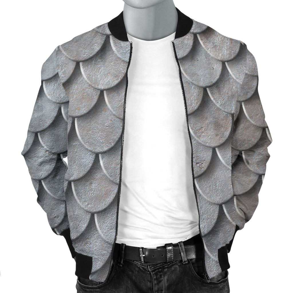 Armor Scales Pattern Print Design 03 Men Bomber Jacket