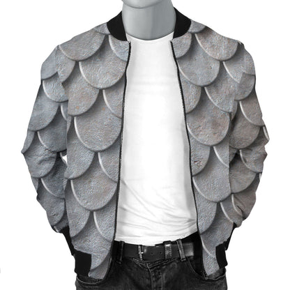Armor Scales Pattern Print Design 03 Men Bomber Jacket