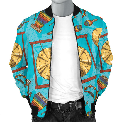 Percussion Pattern Print Design 03 Men Bomber Jacket